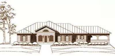 Country house plans 19-142 - front exterior, 1,992 sq ft, 3 bed, 2 bath house plans | Monster House Plans