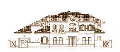 Mediterranean house plans 19-1420 - front exterior, 5,144 sq ft, 5 bed, 4 bath house plans | Monster House Plans