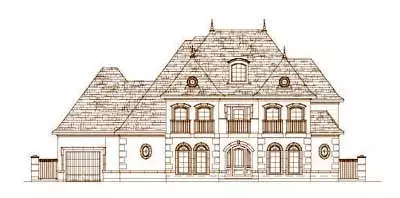 European house plans 19-1421 - front exterior, 5,143 sq ft, 5 bed, 4 bath house plans | Monster House Plans