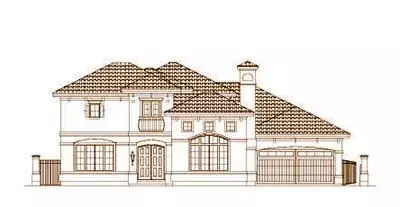 Mediterranean house plans 19-1446 - front exterior, 4,574 sq ft, 4 bed, 3 bath house plans | Monster House Plans