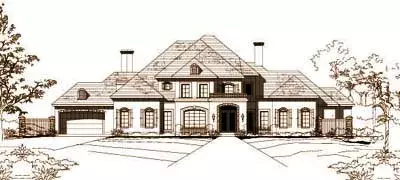 French Country house plans 19-146 - front exterior, 6,009 sq ft, 4 bed, 4 bath house plans | Monster House Plans