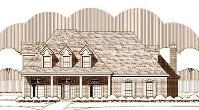 Country house plans 19-1464 - front exterior, 4,357 sq ft, 5 bed, 3 bath house plans | Monster House Plans