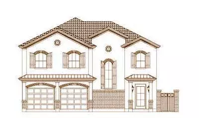 Tuscan house plans 19-1471 - front exterior, 3,070 sq ft, 3 bed, 3 bath house plans | Monster House Plans