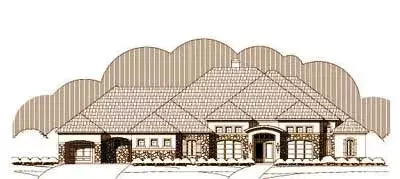 European house plans 19-1493 - front exterior, 3,719 sq ft, 3 bed, 3 bath house plans | Monster House Plans