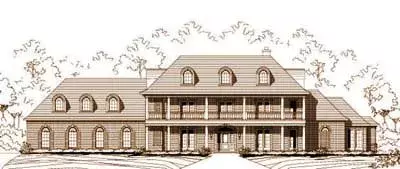 Southern Colonial house plans 19-1494 - front exterior, 6,355 sq ft, 5 bed, 4 bath house plans | Monster House Plans