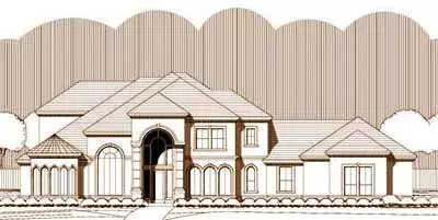 European house plans 19-1495 - front exterior, 4,505 sq ft, 3 bed, 3 bath house plans | Monster House Plans