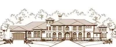 Mediterranean house plans 19-1496 - front exterior, 7,943 sq ft, 7 bed, 6 bath house plans | Monster House Plans