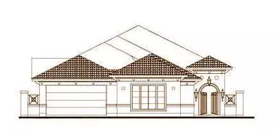 Mediterranean house plans 19-1499 - front exterior, 2,699 sq ft, 3 bed, 2 bath house plans | Monster House Plans