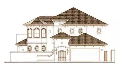 Mediterranean house plans 19-1503 - front exterior, 3,518 sq ft, 4 bed, 3 bath house plans | Monster House Plans
