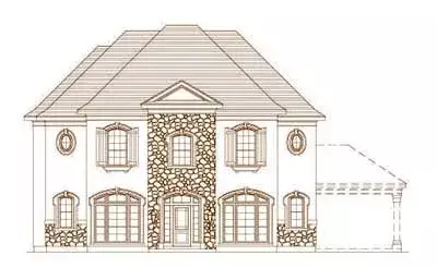 French Country house plans 19-1514 - front exterior, 3,601 sq ft, 5 bed, 3 bath house plans | Monster House Plans