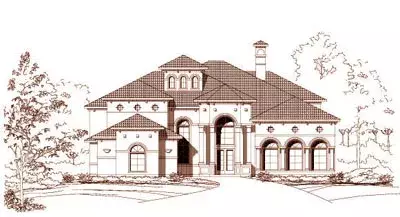 Mediterranean house plans 19-1532 - front exterior, 6,533 sq ft, 4 bed, 4 bath house plans | Monster House Plans