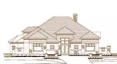 European house plans 19-1534 - front exterior, 3,226 sq ft, 4 bed, 4 bath house plans | Monster House Plans