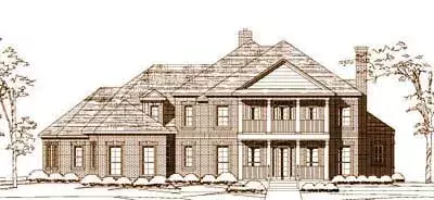 Colonial house plans 19-1558 - front exterior, 4,428 sq ft, 4 bed, 4 bath house plans | Monster House Plans