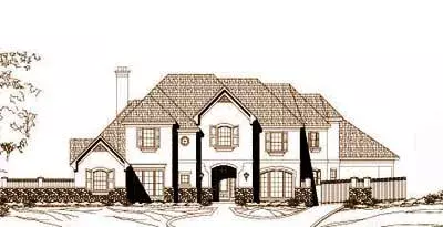 Traditional house plans 19-1564 - front exterior, 5,851 sq ft, 5 bed, 4 bath house plans | Monster House Plans