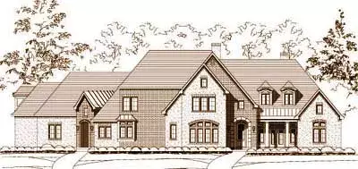 Tuscan house plans 19-1566 - front exterior, 6,358 sq ft, 4 bed, 5 bath house plans | Monster House Plans