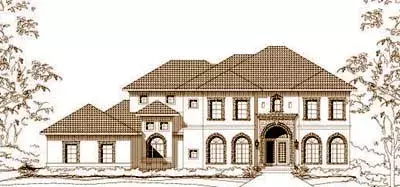 Mediterranean house plans 19-1571 - front exterior, 3,801 sq ft, 4 bed, 3 bath house plans | Monster House Plans