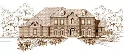 European house plans 19-159 - front exterior, 6,881 sq ft, 5 bed, 5 bath house plans | Monster House Plans
