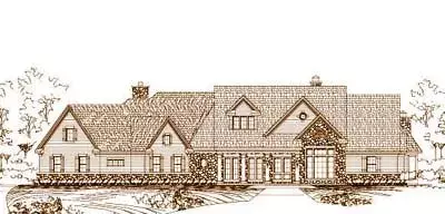 Country house plans 19-1591 - front exterior, 5,025 sq ft, 4 bed, 4 bath house plans | Monster House Plans