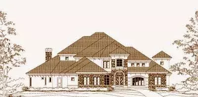 Mediterranean house plans 19-1593 - front exterior, 5,128 sq ft, 5 bed, 5 bath house plans | Monster House Plans