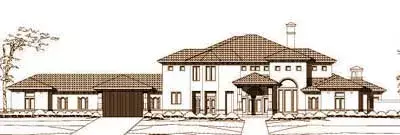 Mediterranean house plans 19-1600 - front exterior, 6,377 sq ft, 4 bed, 5 bath house plans | Monster House Plans
