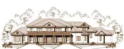 Mediterranean house plans 19-1601 - front exterior, 7,502 sq ft, 5 bed, 4 bath house plans | Monster House Plans