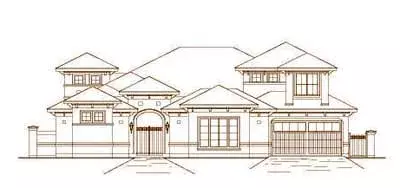 Mediterranean house plans 19-1609 - front exterior, 4,751 sq ft, 5 bed, 4 bath house plans | Monster House Plans