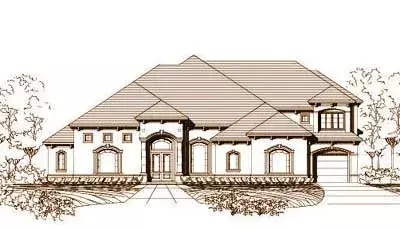 Mediterranean house plans 19-161 - front exterior, 6,200 sq ft, 5 bed, 5 bath house plans | Monster House Plans