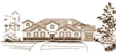 Tuscan house plans 19-1613 - front exterior, 4,237 sq ft, 4 bed, 4 bath house plans | Monster House Plans