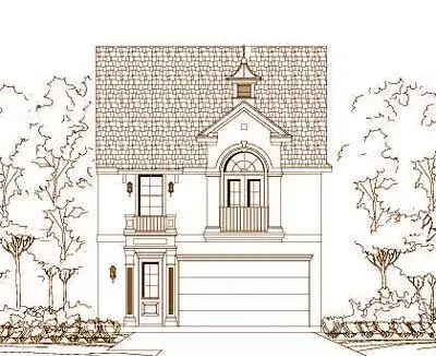 Traditional house plans 19-1619 - front exterior, 2,294 sq ft, 4 bed, 3 bath house plans | Monster House Plans