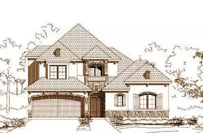 Tuscan house plans 19-1626 - front exterior, 3,548 sq ft, 3 bed, 3 bath house plans | Monster House Plans