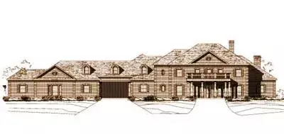 Southern Colonial house plans 19-163 - front exterior, 6,563 sq ft, 6 bed, 5 bath house plans | Monster House Plans