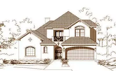 Mediterranean house plans 19-1631 - front exterior, 3,549 sq ft, 3 bed, 3 bath house plans | Monster House Plans