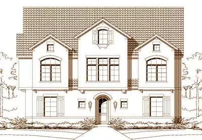 Traditional house plans 19-1635 - front exterior, 3,540 sq ft, 3 bed, 3 bath house plans | Monster House Plans