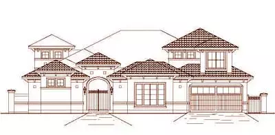 Mediterranean house plans 19-1638 - front exterior, 3,957 sq ft, 3 bed, 3 bath house plans | Monster House Plans
