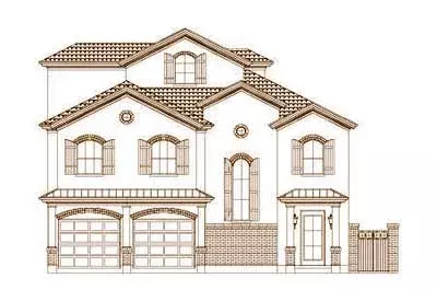 Tuscan house plans 19-1667 - front exterior, 3,548 sq ft, 3 bed, 3 bath house plans | Monster House Plans