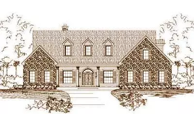 Traditional house plans 19-167 - front exterior, 3,956 sq ft, 3 bed, 3 bath house plans | Monster House Plans