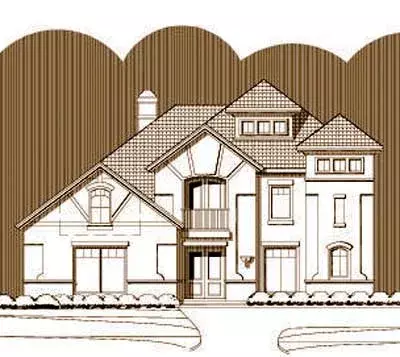 Contemporary house plans 19-168 - front exterior, 3,277 sq ft, 3 bed, 2 bath house plans | Monster House Plans