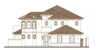 Mediterranean house plans 19-1689 - front exterior, 3,518 sq ft, 4 bed, 3 bath house plans | Monster House Plans