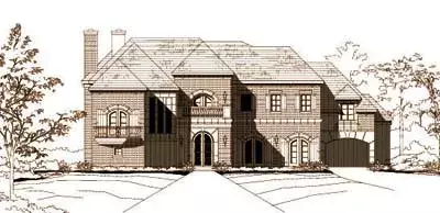 French Country house plans 19-169 - front exterior, 6,198 sq ft, 3 bed, 3 bath house plans | Monster House Plans