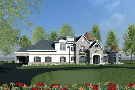 European house plans 19-1698 - front exterior, 10,173 sq ft, 5 bed, 5 bath house plans | Monster House Plans