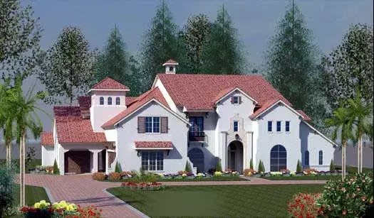 Mediterranean house plans 19-1702 - front exterior, 8,913 sq ft, 5 bed, 5 bath house plans | Monster House Plans