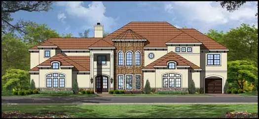 Mediterranean house plans 19-1718 - front exterior, 9,036 sq ft, 5 bed, 6 bath house plans | Monster House Plans