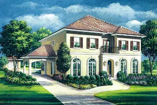 Mediterranean house plans 19-1720 - front exterior, 4,090 sq ft, 5 bed, 3 bath house plans | Monster House Plans