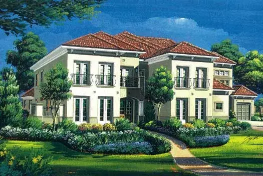 Mediterranean house plans 19-1725 - front exterior, 5,989 sq ft, 4 bed, 4 bath house plans | Monster House Plans