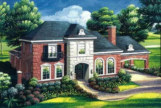 Luxury house plans 19-1729 - front exterior, 5,514 sq ft, 6 bed, 5 bath house plans | Monster House Plans