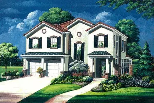 Tuscan house plans 19-1734 - front exterior, 3,070 sq ft, 3 bed, 3 bath house plans | Monster House Plans