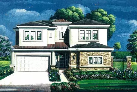 Tuscan house plans 19-1737 - front exterior, 2,754 sq ft, 3 bed, 2 bath house plans | Monster House Plans