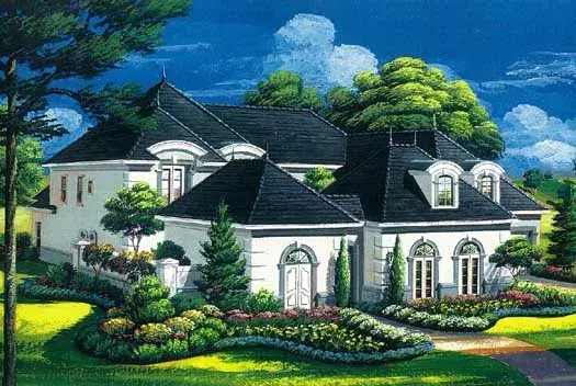 Mediterranean house plans 19-1749 - front exterior, 5,494 sq ft, 6 bed, 5 bath house plans | Monster House Plans