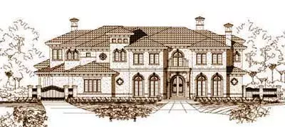 Mediterranean house plans 19-175 - front exterior, 9,579 sq ft, 6 bed, 6 bath house plans | Monster House Plans