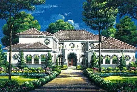 Mediterranean house plans 19-1750 - front exterior, 5,827 sq ft, 5 bed, 5 bath house plans | Monster House Plans